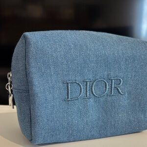 Dior Denim Blue Toiletry Bag w/samples